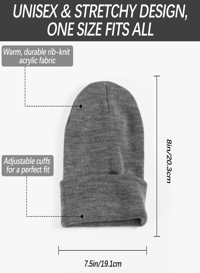 DASSNANE 2 PCS Beanies Hats Multiple Colors Available Stocking caps for Women, Ski Hat Winter Knitted Hat Elasticity Soft Black and Gray - Image 2
